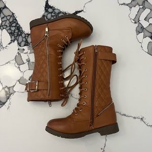 Nicole Miller Toddler Knee High Lace Up / Zipper Boots, Size 10